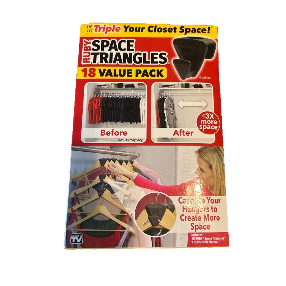 AS-SEEN-ON-TV Premium Hanger Hooks Triple Closet Space 18PC -‎ 2 New & 12x